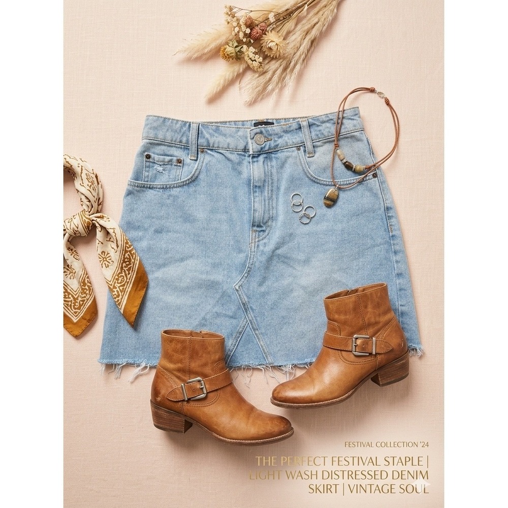 BDG Urban Outfitters Y2K Festival Raw Hem Denim Mini Skirt Women's M